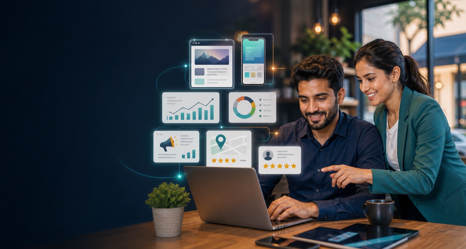 Professional website design workspace for local business growth